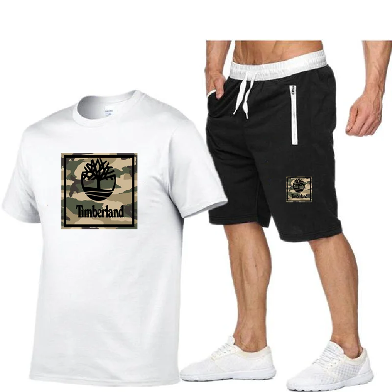 Комплект спортивной одежды для мужчин футболка с коротким рукавом и шорты