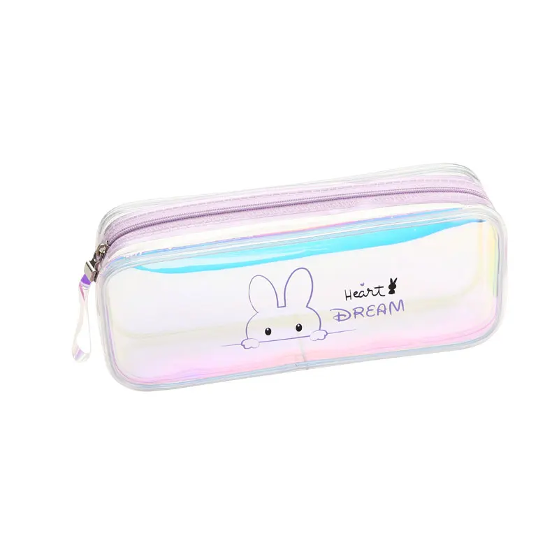 TOPSTHINK пенал прозрачный большой канцелярский чехол милый кролик ПВХ школьный для