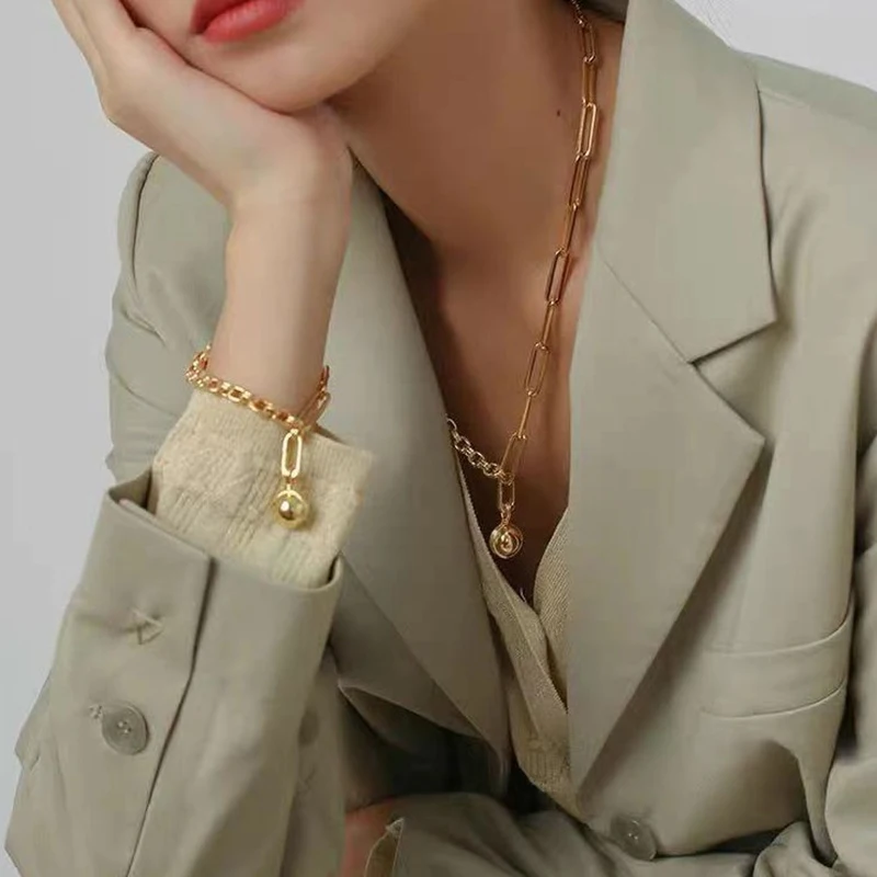 SRCOI модная Геометрическая панковская сращивающаяся овальная толстая цепь в