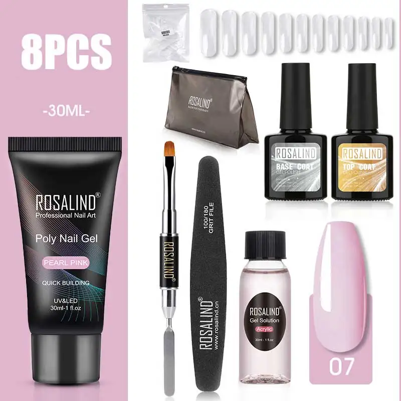 

ROSALIND Poly Nail gel Kit Gel Polish All for Manicure Gel Extension Set 30ML Poly Nail Gel Art Tool Kit Professional Set