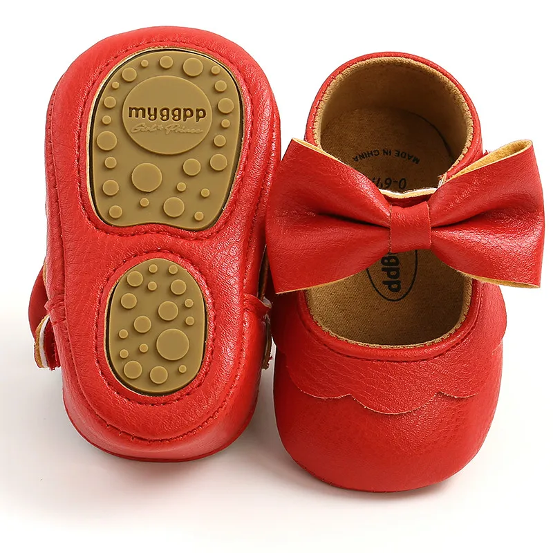 

New Baby Bowknot Princess Shoes For Girls Soft Sole Anti-slip Shoes Toddler PU Leather Sneakers Casual First Walkers 2020