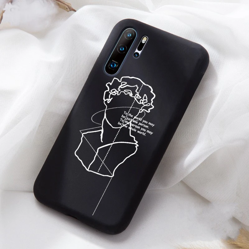 01 Мягкий матовый чехол из ТПУ с узором для huawei P20 P20Lite P20Pro Honor10, чехол с мультяшным сердечком, задняя крышка для Huwei Honor 20 P30Lite - Цвет: 01
