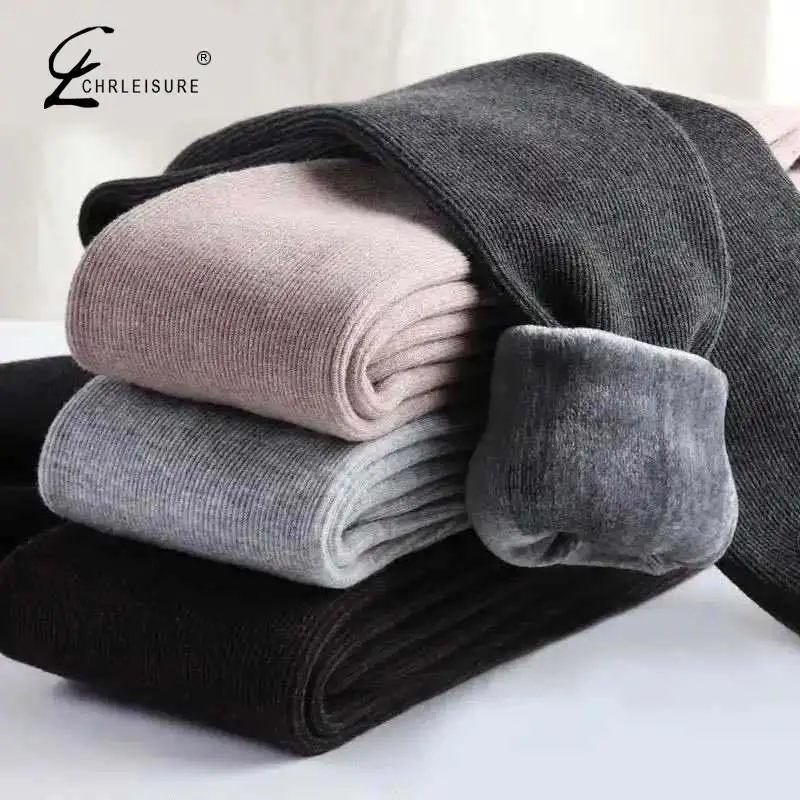 

Velvet Warm Pure Color Leggings Women Cold-Resistant Jogging Sport Leggins Mujer Pregant Thick All-Match Legging Female