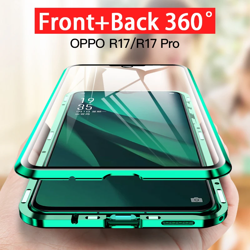 360 крышки из закаленного стекла для Oppo Realme 5 Pro Q Рено Ace A11 A11X A5 A5s A7 A9 F9 V17 Pro Y17 Y3 Магнитный флип-чехол