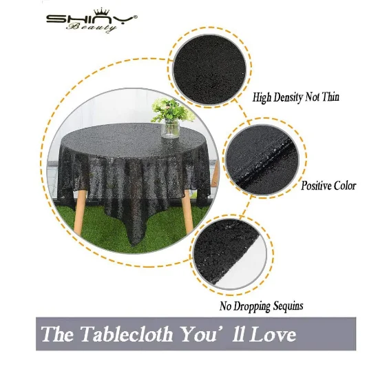 Скатерти с блестками 60x102 дюйма черные скатерти черная блестящая скатерть для дня