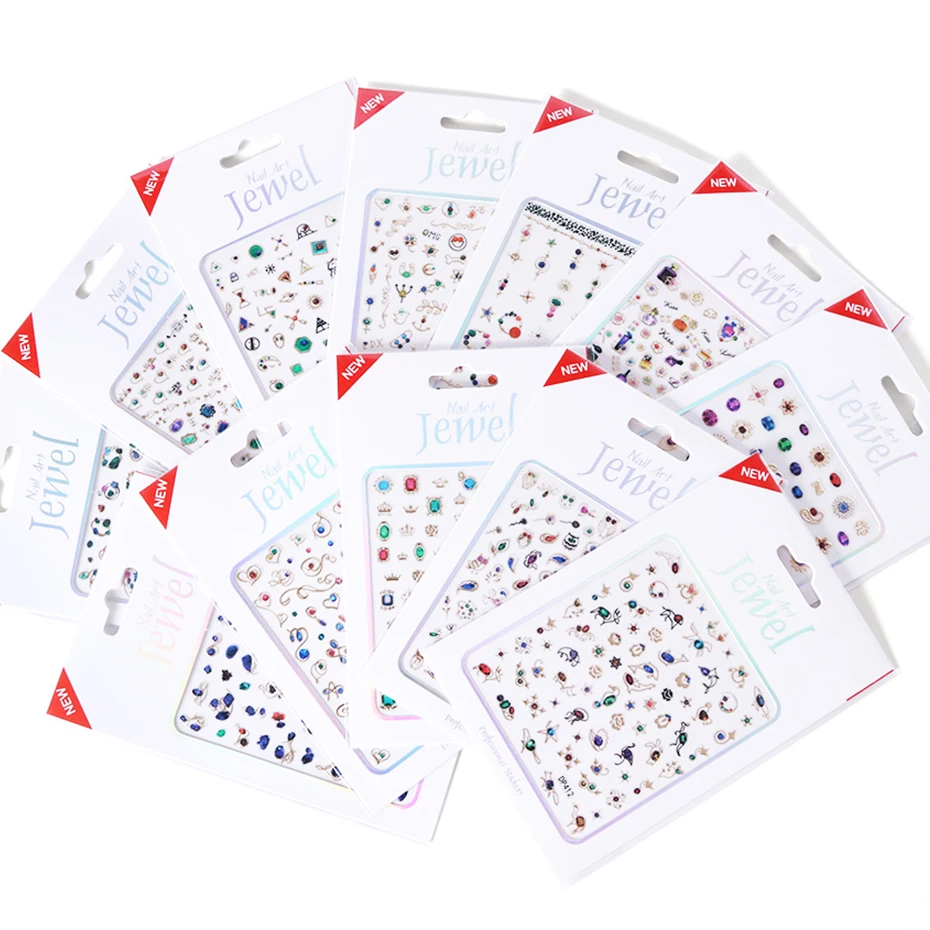 Красочные ювелирные украшения наклейки для ногтей многосерия 3D красивый дизайн