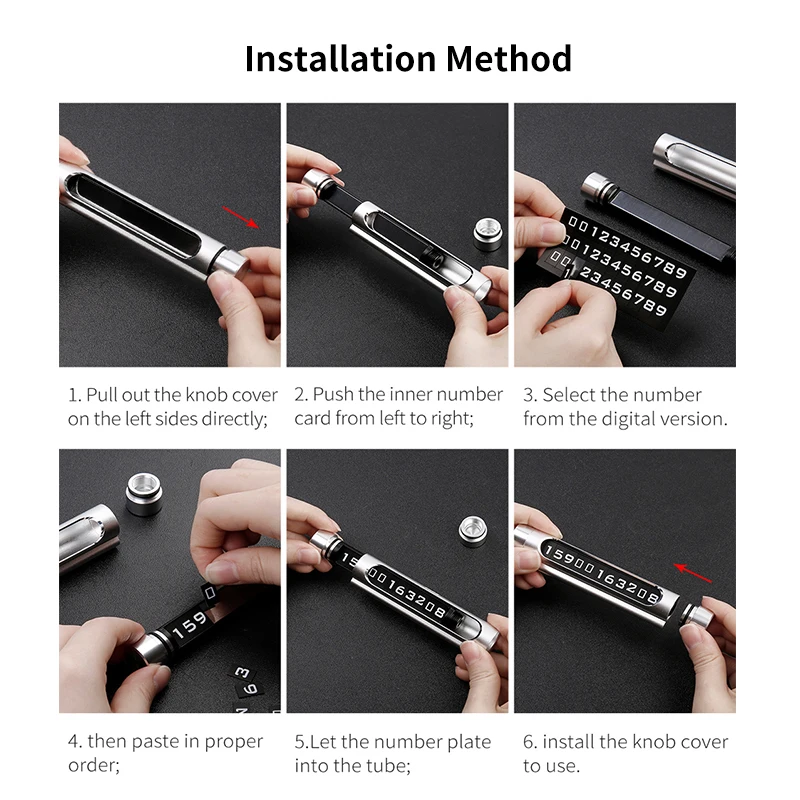 

Car Temporary Parking Card Luminous Phone Number Plate Auto Stickers Drawer Style Car-Styling Rocker Switch