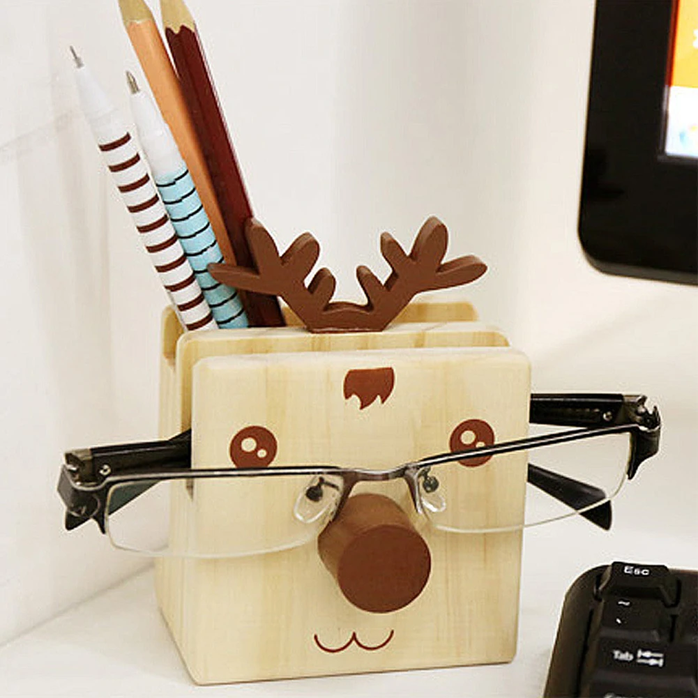 Отсек компактный держатель для очков школы милое животное дерево Офисная