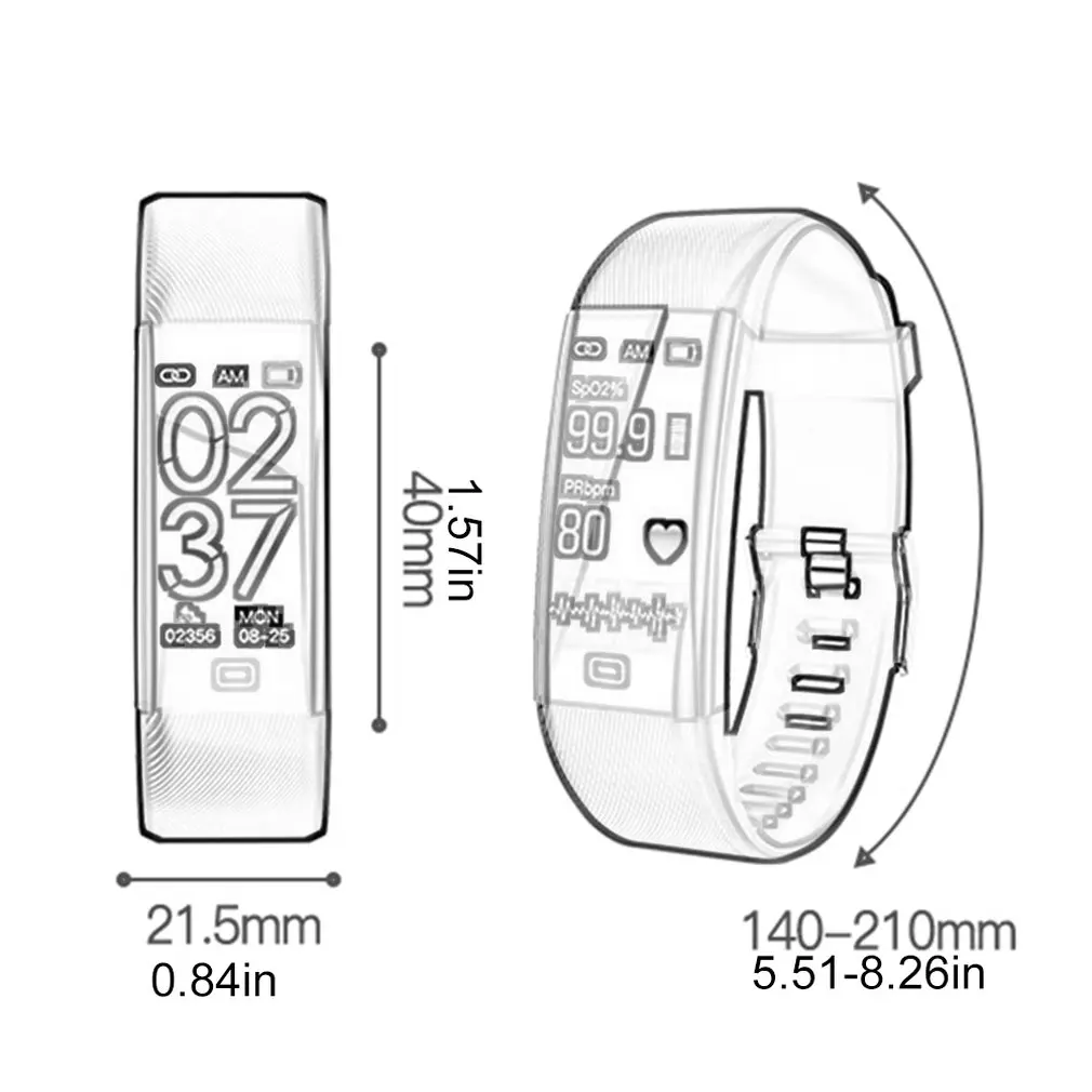 

Upgrade F07T Smart Bracelet Multi-Interface Waterproof Body Temperature Bracelet Pulse Oximeter Sports Bracelet