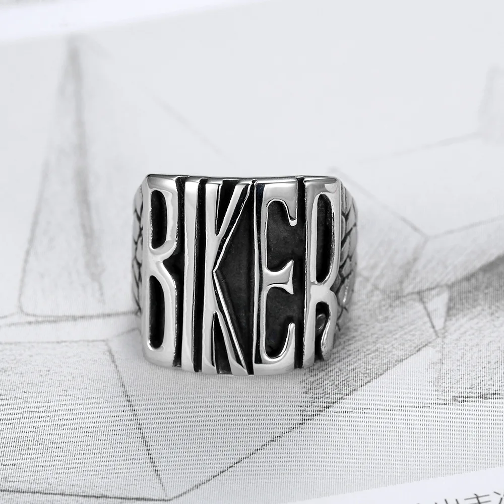 Ретро Локомотив Английский алфавит байкерское Кольцо Мотоцикл локомотив из