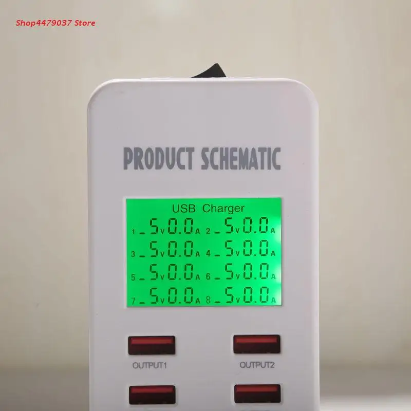 

8 Port USB Quick Charger LCD Display Multi-Port USB Charging Station for Smartphone Tablets Power Supply K1AF