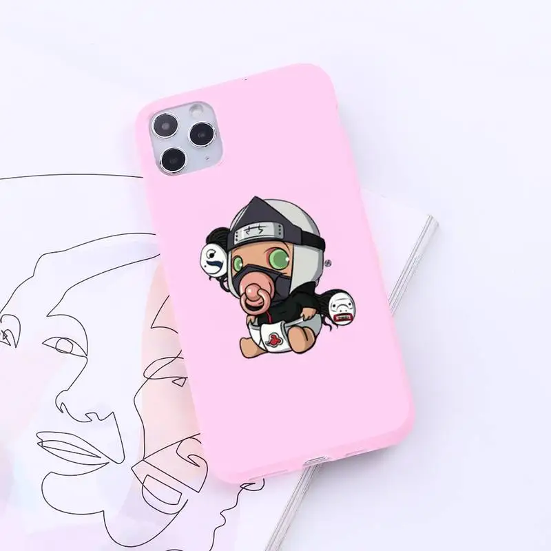 

naruto cute baby cartoon anime Phone Case Candy Color for iPhone 6 7 8 11 12 s mini pro X XS XR MAX Plus