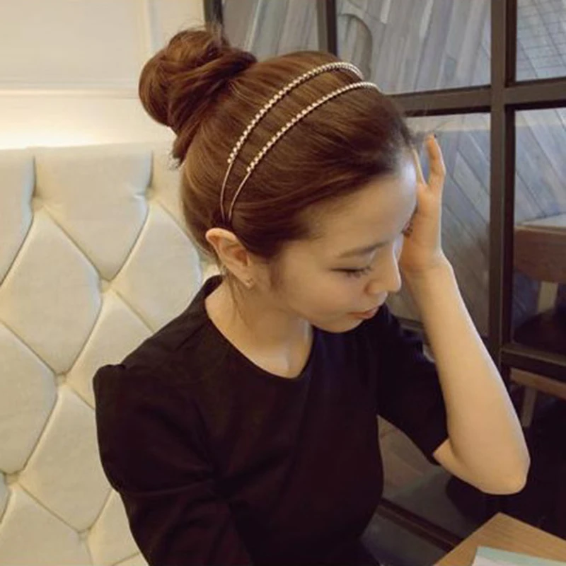 

1PC Sweet Cute Gold Silver Headband Bezel Fashion Crystal Rhinestone Headpiece Hair Hoop Hairbands Hair accessories Decoration