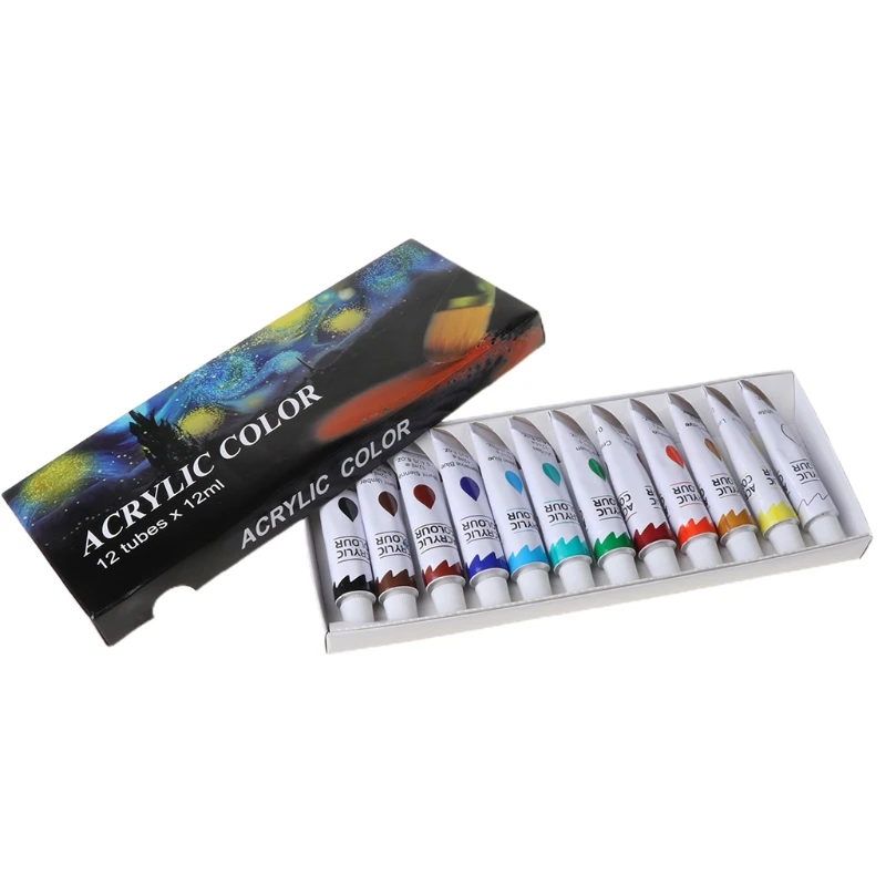 

12 Colors 12ML Tube Acrylic Paint set Art Painting Drawing Tools For Kids DIY