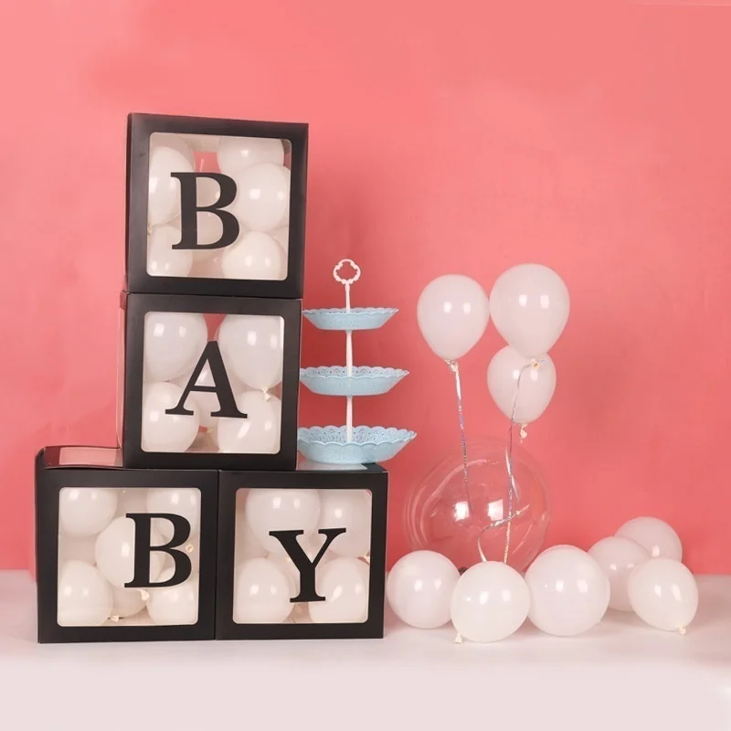 4 шт./компл. DIY прозрачная коробка латексного воздушного шара и надписью LOVE для