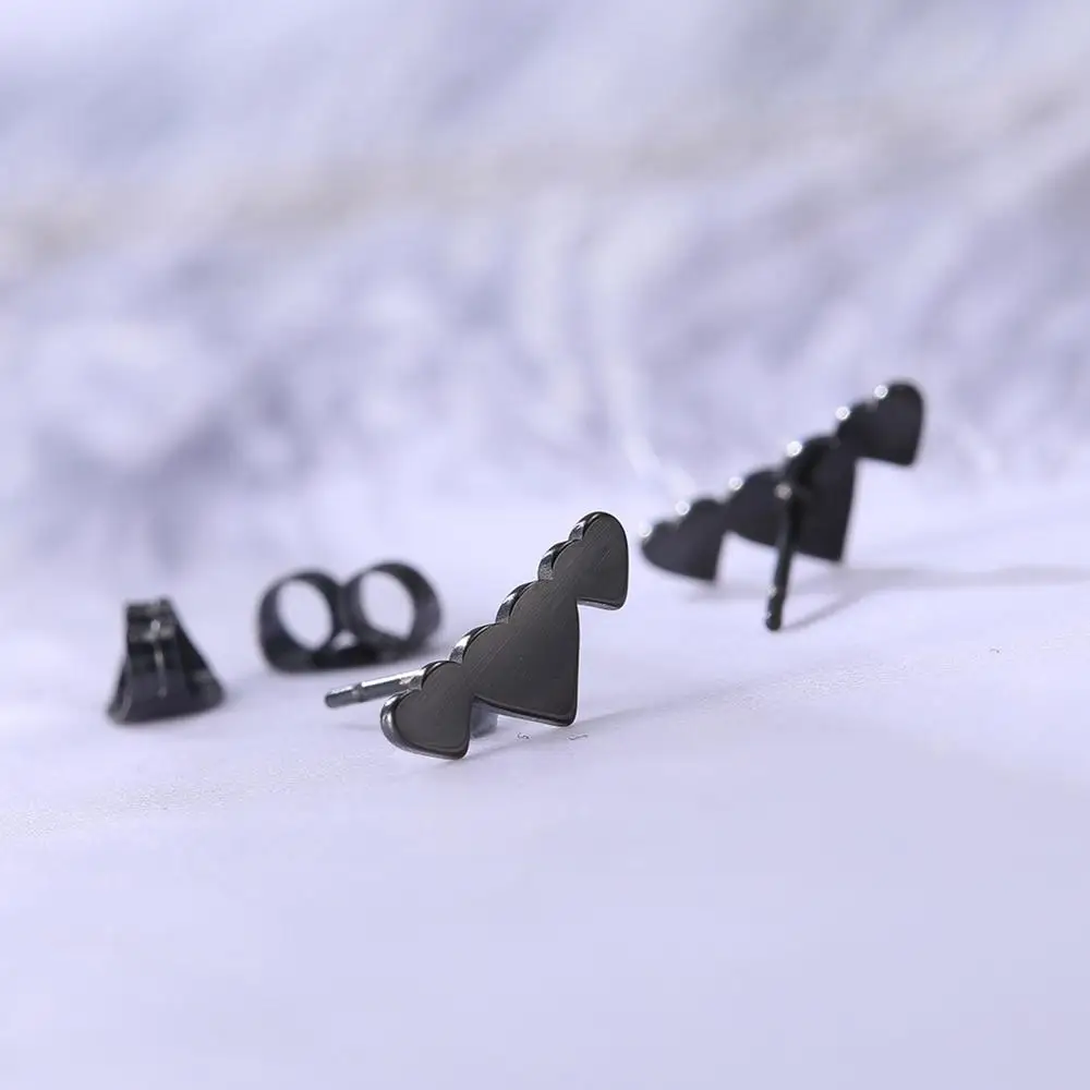 LIKGREAT модные маленькие серьги с Луной и звездой в форме сердца из нержавеющей