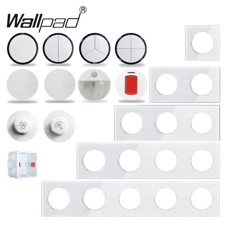 Wallpad L6 белый кристаллическое стекло 1 2 3 4 банды настенный переключатель датчик