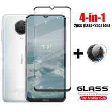 4-in-1 Glass Nokia G20 Full Cover Tempered Glass For Nokia G10 G20 Camera Lens Screen Protector Phone Film For Nokia G20 Glass