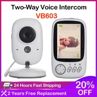 baby monitor wireless 3 2 inch lcd ir night vision 2 way talk 8 lullabie temperature monitor video nanny radio baby camera vb603