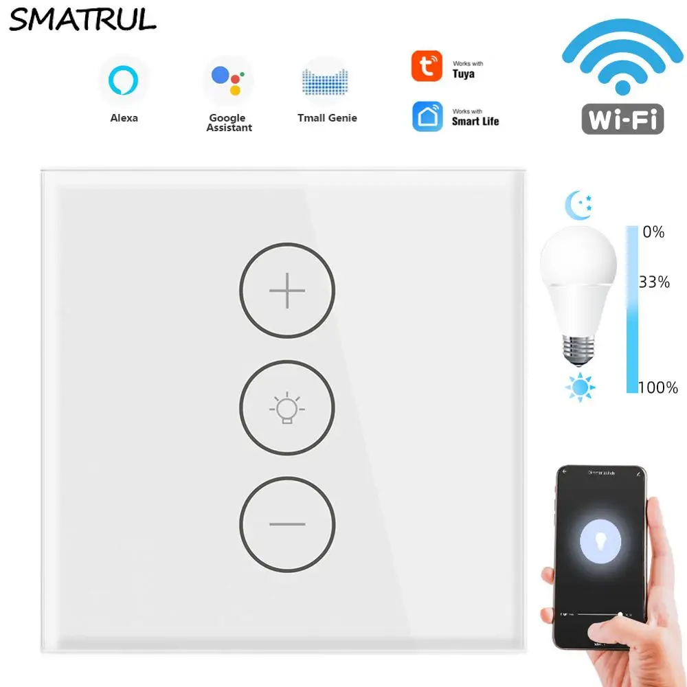 SMATRUL TUya Smart Life Wi Fi сенсорный диммер светильник приложение ЕС Беспроводной ЖК