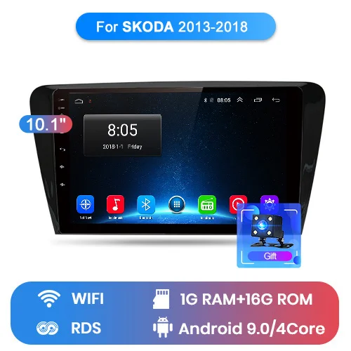 WIFI (1GB 16GB) Junsun Штатное Головное устройство For Шкода Октавия 2013- GPS Android 8.1 aвтомагнитола магнитола 2 din автомагнитолы 2DIN Андроид для SKODA Octavia A7 штатная магнитола 2GB+32GB автомобильная мультимедиа - Цвет: WIFI (1GB 16GB)
