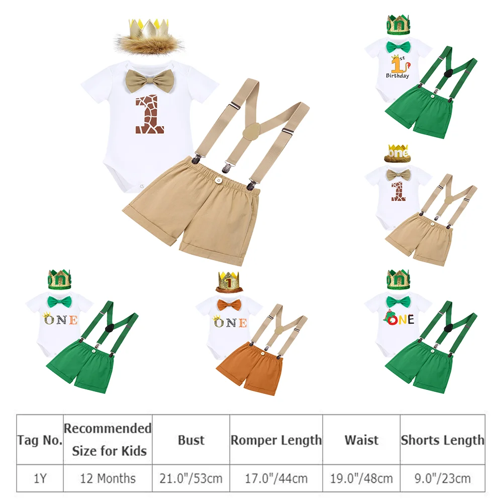 Одежда для маленьких мальчиков с изображением торта из джунглей 4 предмета