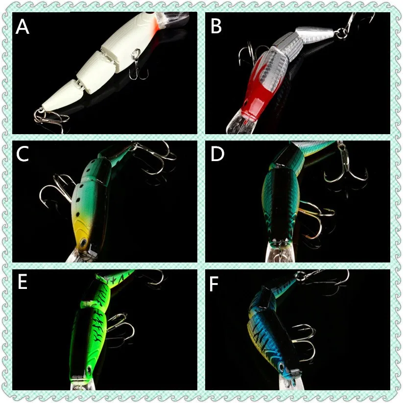 Многосекционная рыболовная приманка с крючком для окуня свимбейт в виде гольяна
