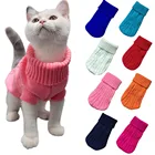 Теплый трикотажный свитер для кошек, раньше, мопса, пальто, одежда, пуловер, вязаная рубашка, одежда для котят, одежда для домашних питомцев, одежда для собак и кошек