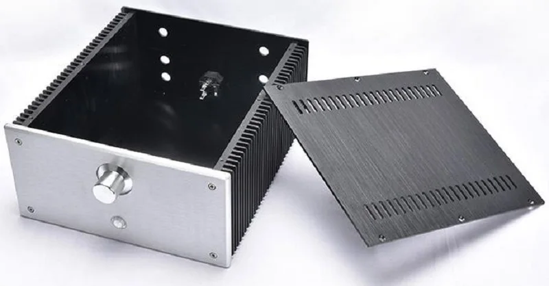 BRZHIFI BZ2412B алюминиевый чехол с двойным радиатором для усилителя мощности класса A