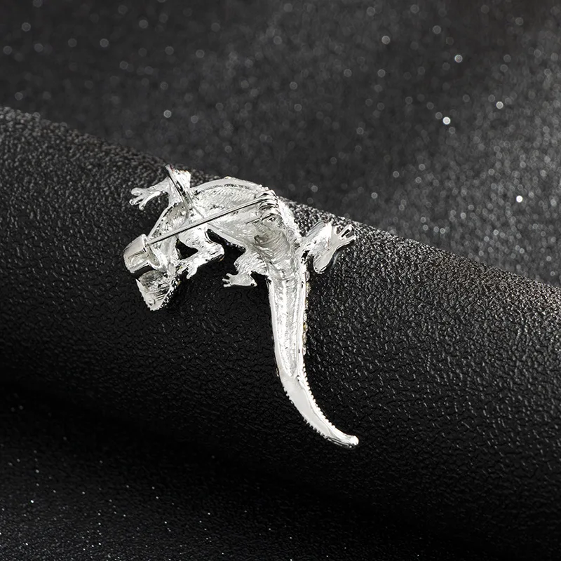 Высококачественный сплав gecko Брошь со стразами отворот костюм рубашка воротник