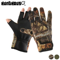 hunthouse fishing gloves two finger neoprene winter fishing gloves pu breathable leather warm pesca fitness fishing accessories