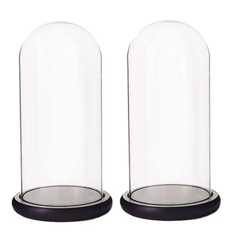 Стеклянная крышка колокольчика стеклянная с деревянной основой украшение для