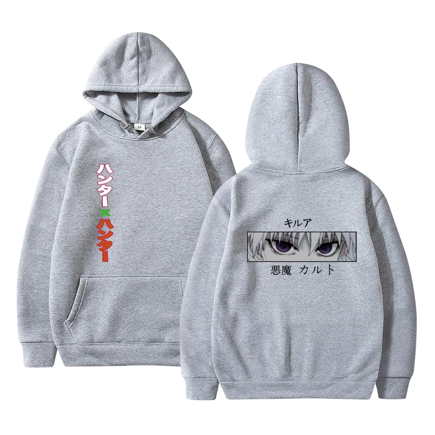 

Mens Hoodies Hunter X Hunter Men Women Pullovers Hoodies Sweatshirts Killua Zoldyck Devil Eye Print Anime Hoody Streetwear Tops