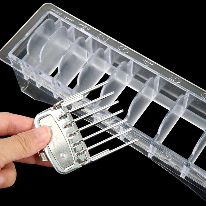 

Plastic Clipper Guide Comb Organizer 8 Blocks Universal Hair Clipper Limit Comb Guide for Hair Clipper Limit Comb Case