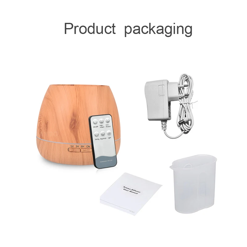 

KBAYBO 550ml Aroma Essential Oil Diffuser Ultrasonic Air Humidifier with Wood Grain electric LED Lights aroma diffuser for home