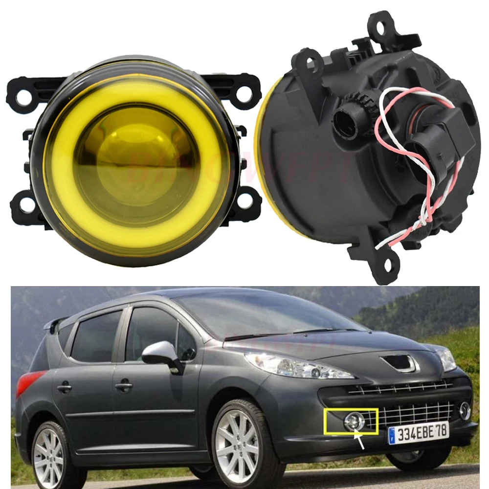 2 шт. светодиодный Противотуманные фары с Ангел глаз для Peugeot 207 CC Кабриолет WD _
