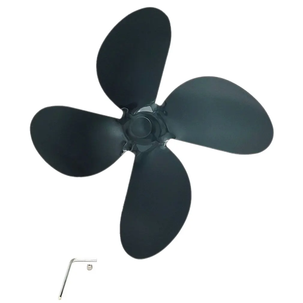 Thickened Fireplace Fan Accessories Aluminum Alloy Fan Blade 4 Blade Black Solid Fireplace Fan Accessories