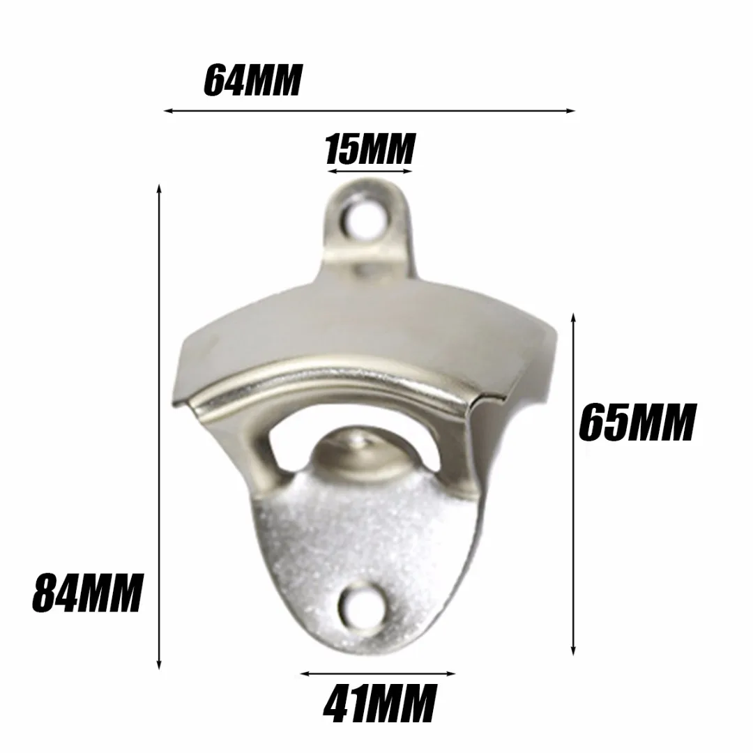 

1pc Vintage Bottle Opener Silver Wall Mount Bottle Opener Beer Opener with Mounting Screw