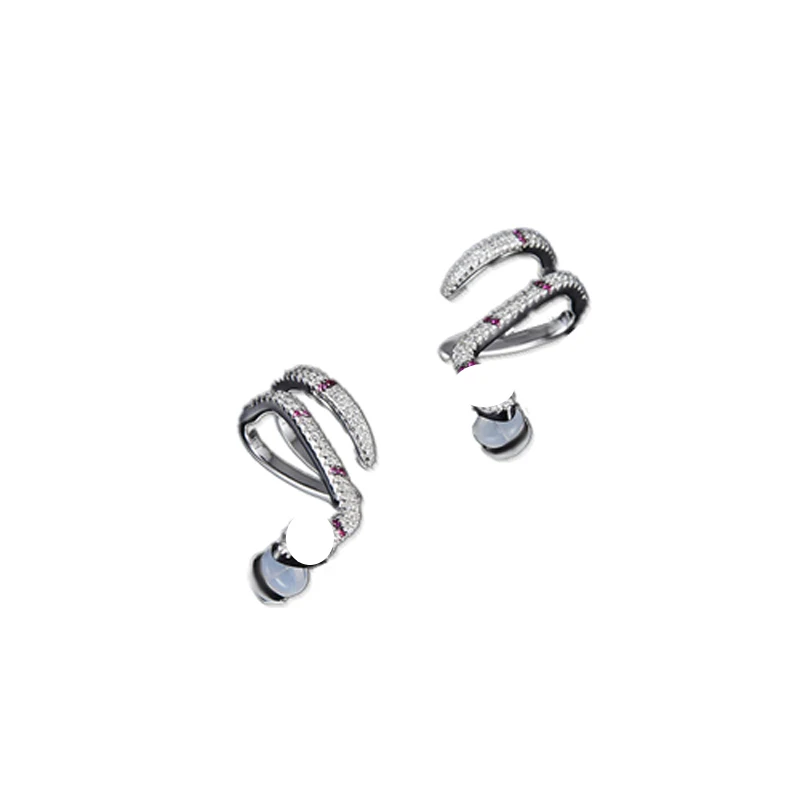 

S925 Sterling Silver Snake-shaped Earrings Ear Bones One-piece Fashion Personality Cold Wind Luxury Brand Monaco Jewelry