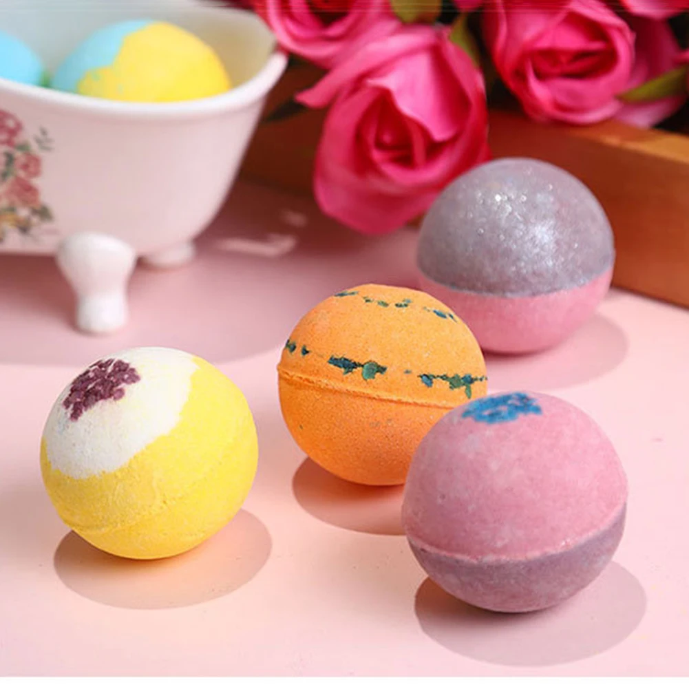 

6pcs/Box Bath Salt Bubble Ball Aroma Essential Oil Spa Shower Bomb Exfoliating Bubbles Ball Bath Salt Ball for Mother Day