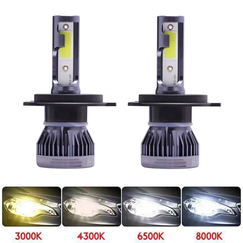 2019 New 2PCS H7 LED 12000LM/PAIR Mini Car Headlight Bulbs H1 H8 H4 H11 Headlamps Kit 9005 HB3 9006 HB4 Auto Lamps | Автомобили и