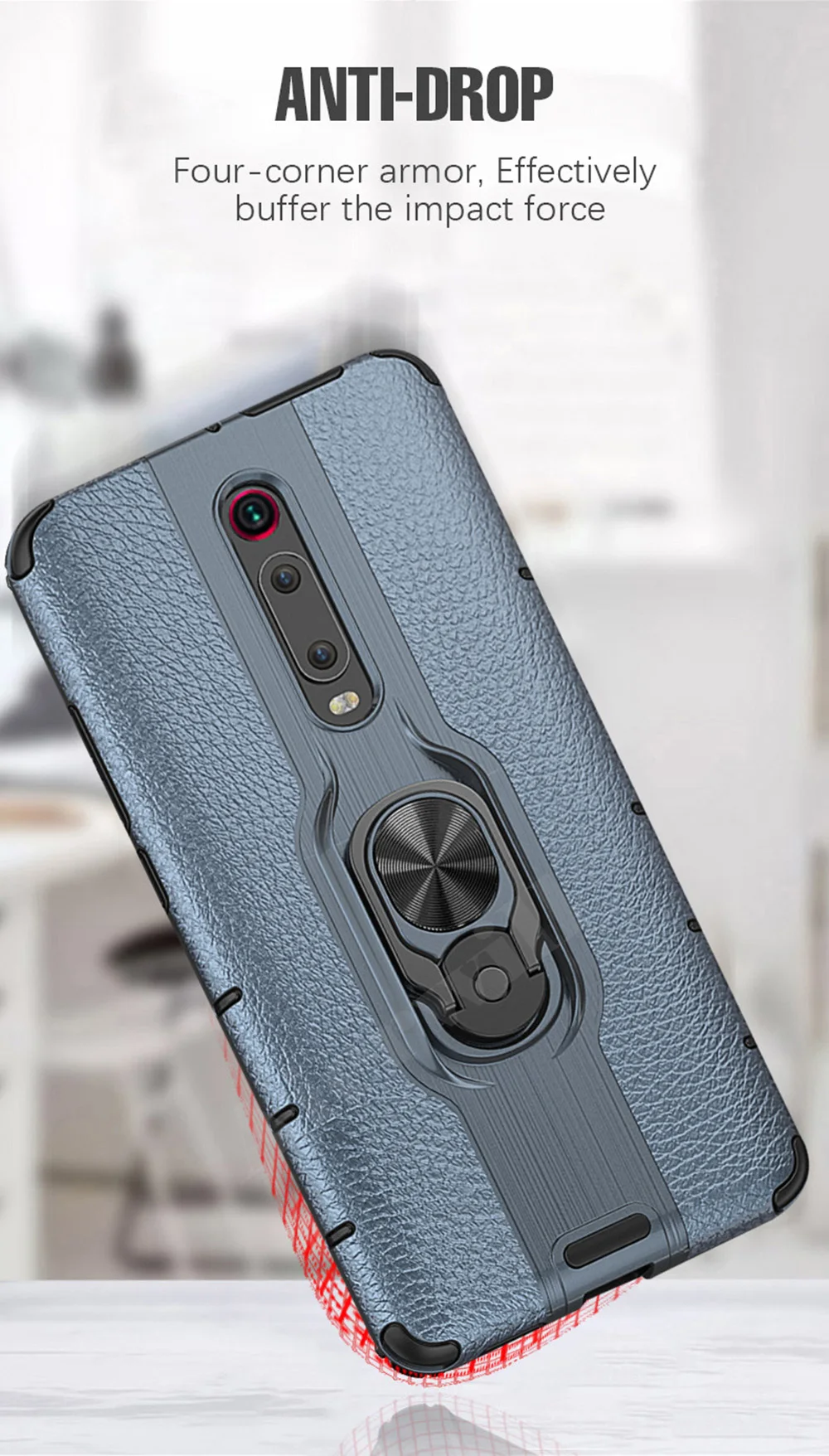 Автомобильный Магнитный чехол-держатель для Xiaomi Redmi Mi 9 T, чехол-бампер, противоударный чехол-подставка, автомобильный чехол для телефона с кольцом для Xiaomi Mi 9T Pro, чехол