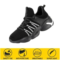 breathable anti smashing safety shoes mens anti piercing sports wear resistant non slip safety protective work shoes