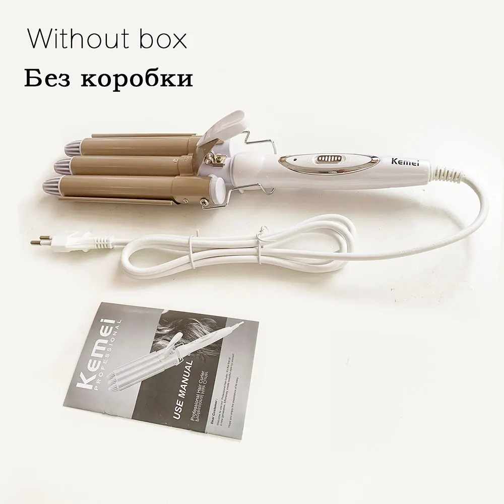 No original box Kemei профессиональный уход за волосами и инструменты для укладки волос щипцы для завивки волос волнистый стайлер щипцы для завивки волос krultang iron 1 - Цвет: No original box