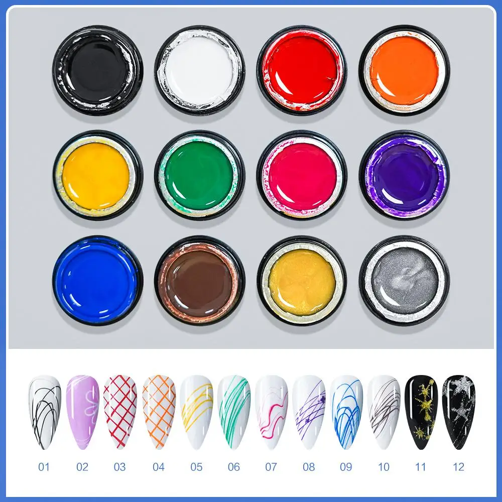 

5ml Nail Gel Polish Kit Gel Spider Line Gel Polish UV Colors Painting Gel Nail Polish Set Spider Gel DIY Drawing Decoration