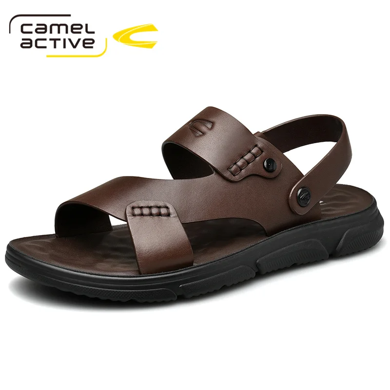 Мужские сандалии из натуральной кожи Camel Active дышащие шлепанцы Повседневная
