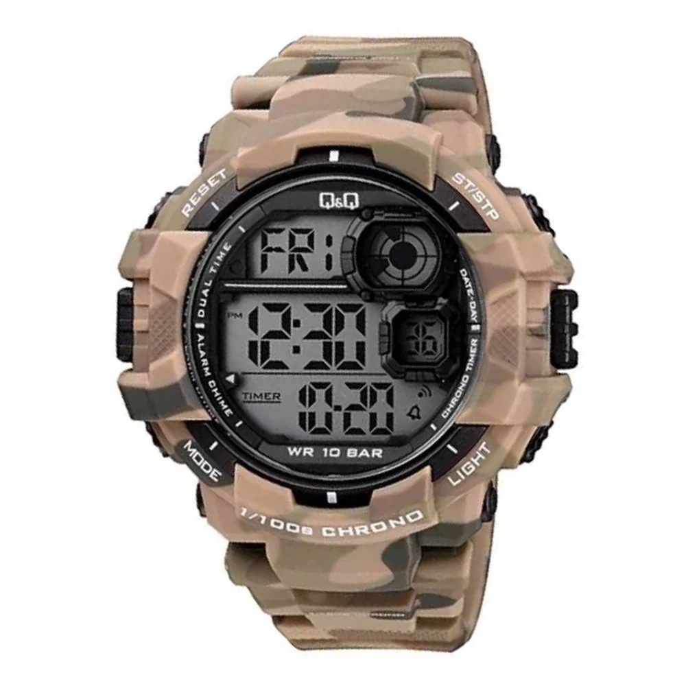 Q&Q M143J003Y Мужские элекронные наручные круглые часы 100 м (WR 10 BAR)| |
