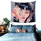 Гобелен Junji Ito настенный, милый комнатный декор, аниме гобелен, манга, ужас, томие, Харадзюку, одеяло для пикника для дома