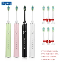boyakang sonic electr toothbrush 5 cleaning modes smart timing ipx7 waterproof wireless charging dupont bristles byk31