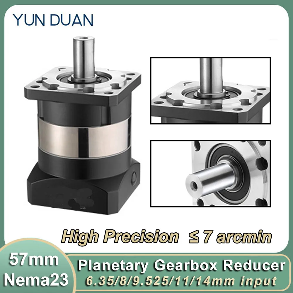 Nema 23 Planetary Gearbox 57mm Motor Reducer Ratio 4 5  10 16 20~100:1  Motor Gear for  57mm Stepper Motor 60mm 200~400W Servo